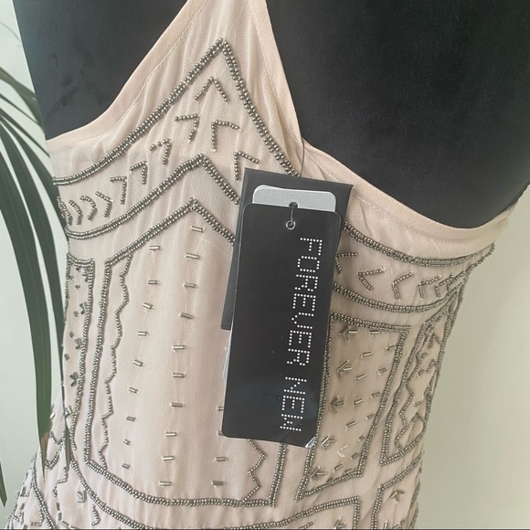 NWT Forever New Top Camisole Delicate Beaded Pink Spaghetti straps Boho Size 6 - Picture 10 of 15